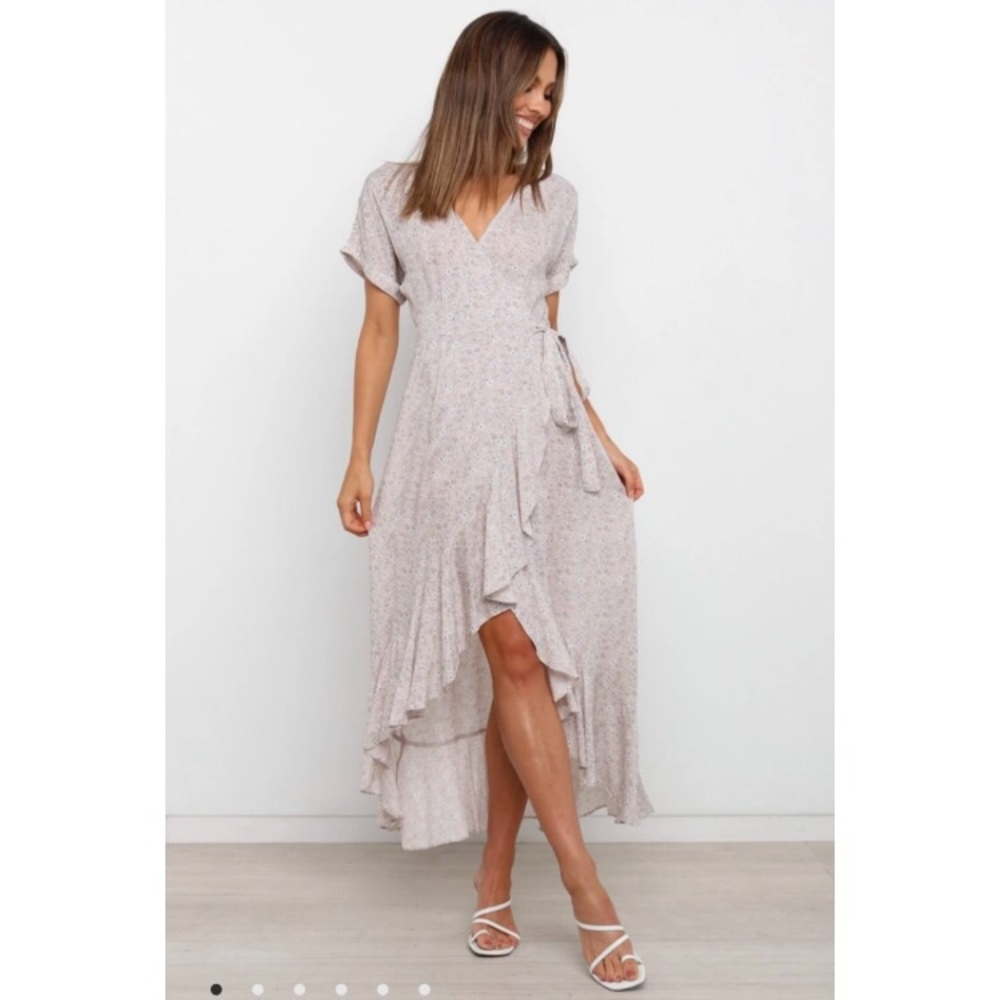 Petal + Pup Darlene Dress Floral Wrap Ruffles High Low Midi Asymmetrical NWT